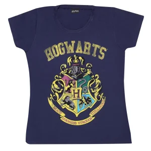 Camiseta Chica Harry Potter Hogwarts – Escudo de las Casas | Merchandising Oficial