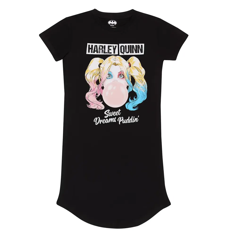 Camiseta Larga Harley Quinn Sweet Dreams Puddin – DC Comics | Merchandising Friki Mujer