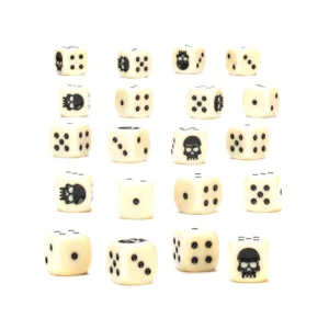 warhammer: pack de 20 dados de juego (12mm color marfil)