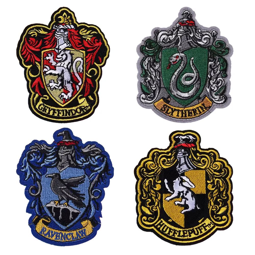 parches de harry potter termoadhesivos bordados casas de hogwarts (gryffindor, slytherin, ravenclaw, hufflepuff)