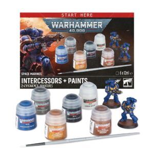 warhammer 40.000: marines espaciales – intercesores + pinturas